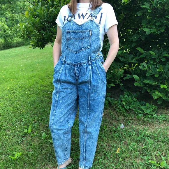 Guess Denim - Vintage Guess Overalls 4 Acid Wash Pleated 90’s